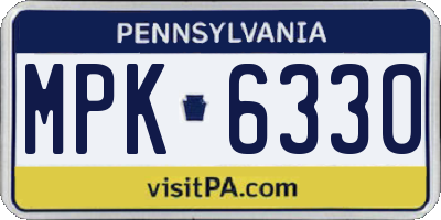 PA license plate MPK6330
