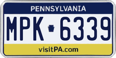 PA license plate MPK6339