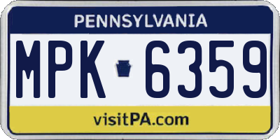 PA license plate MPK6359