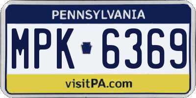 PA license plate MPK6369