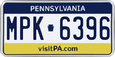 PA license plate MPK6396