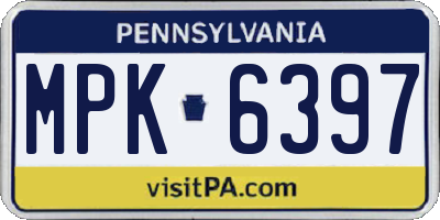 PA license plate MPK6397