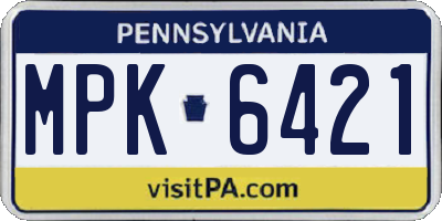 PA license plate MPK6421