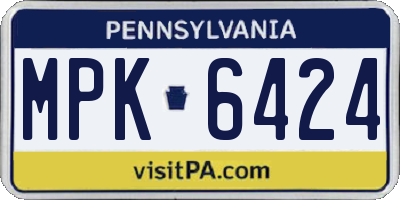 PA license plate MPK6424