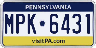 PA license plate MPK6431