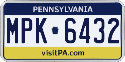 PA license plate MPK6432