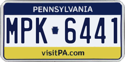 PA license plate MPK6441