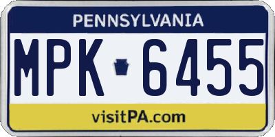 PA license plate MPK6455