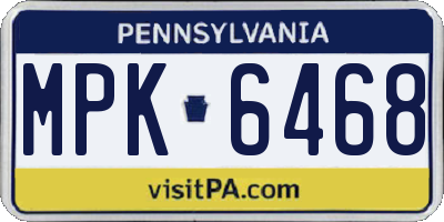PA license plate MPK6468