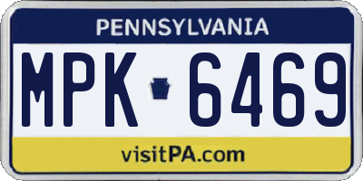 PA license plate MPK6469