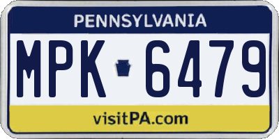 PA license plate MPK6479