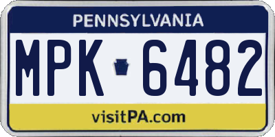 PA license plate MPK6482