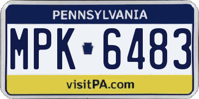 PA license plate MPK6483