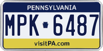 PA license plate MPK6487