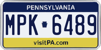 PA license plate MPK6489