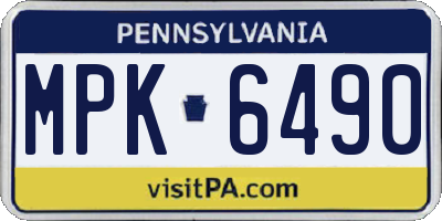 PA license plate MPK6490