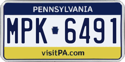 PA license plate MPK6491