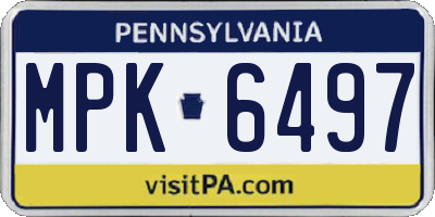 PA license plate MPK6497