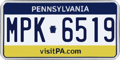 PA license plate MPK6519