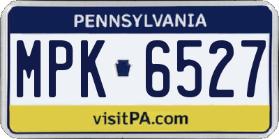 PA license plate MPK6527