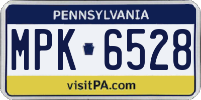 PA license plate MPK6528
