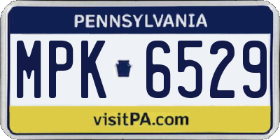 PA license plate MPK6529
