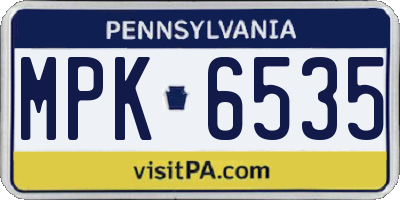 PA license plate MPK6535