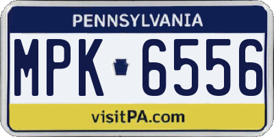 PA license plate MPK6556