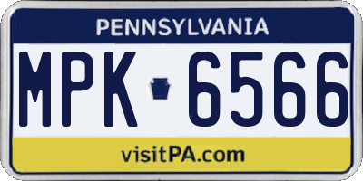 PA license plate MPK6566