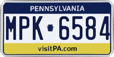 PA license plate MPK6584