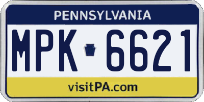 PA license plate MPK6621