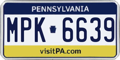 PA license plate MPK6639