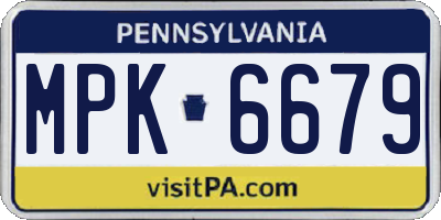 PA license plate MPK6679