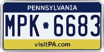 PA license plate MPK6683