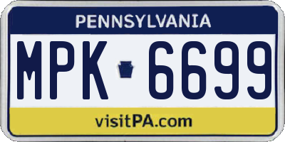 PA license plate MPK6699
