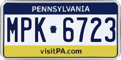 PA license plate MPK6723