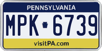 PA license plate MPK6739