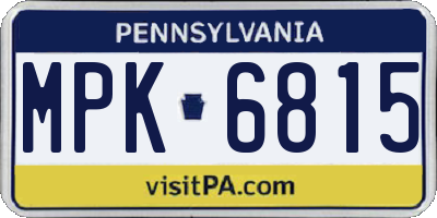 PA license plate MPK6815