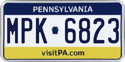 PA license plate MPK6823