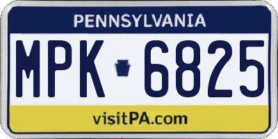 PA license plate MPK6825