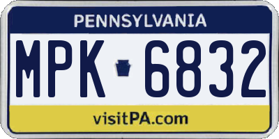 PA license plate MPK6832
