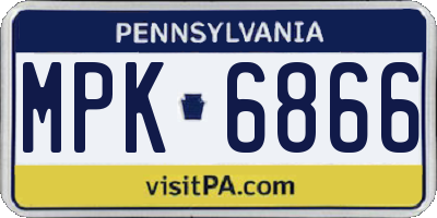 PA license plate MPK6866