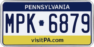 PA license plate MPK6879