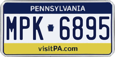 PA license plate MPK6895