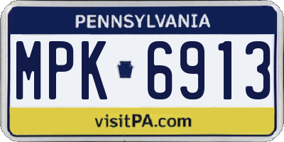 PA license plate MPK6913