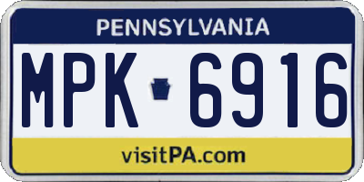 PA license plate MPK6916