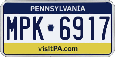 PA license plate MPK6917