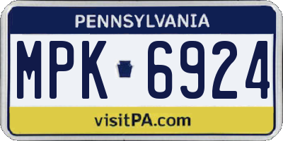 PA license plate MPK6924