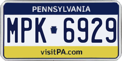 PA license plate MPK6929