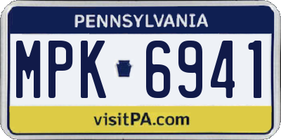 PA license plate MPK6941